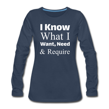 Women's Premium Slim Fit Long Sleeve T-Shirt - navy