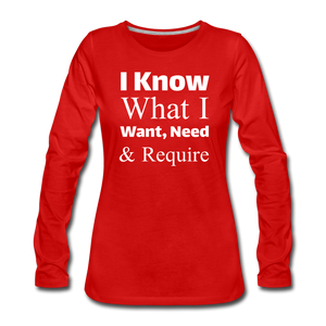 Women's Premium Slim Fit Long Sleeve T-Shirt - red