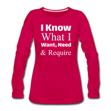 Women's Premium Slim Fit Long Sleeve T-Shirt - dark pink