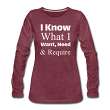 Women's Premium Slim Fit Long Sleeve T-Shirt - heather burgundy