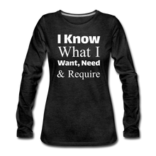 Women's Premium Slim Fit Long Sleeve T-Shirt - charcoal gray