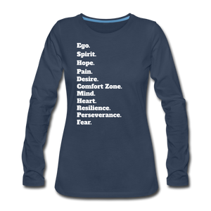 Women's Premium Slim Fit Long Sleeve T-Shirt - navy