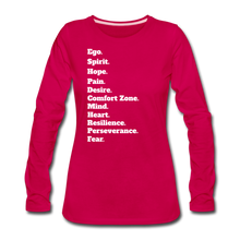 Women's Premium Slim Fit Long Sleeve T-Shirt - dark pink