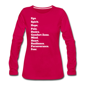 Women's Premium Slim Fit Long Sleeve T-Shirt - dark pink