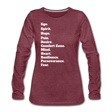 Women's Premium Slim Fit Long Sleeve T-Shirt - heather burgundy